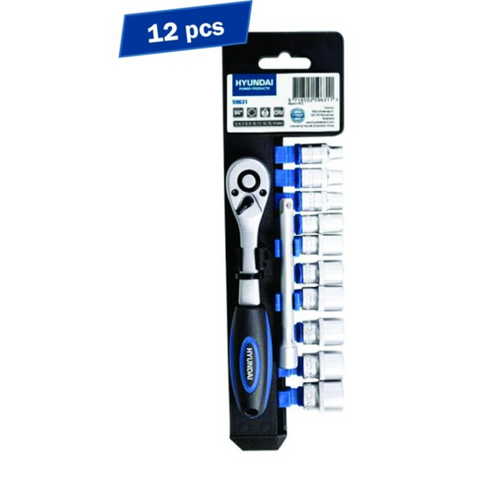 Set cheie clichet cu tubulare HYUNDAI HY-59631, 1/4, 12 buc