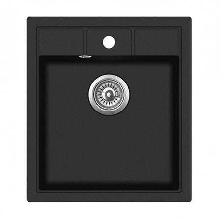 Chiuveta din Tegranite Teka Estela 45 S-TQ 1B, Tegranite+, 460 x 515 mm, negru metalizat