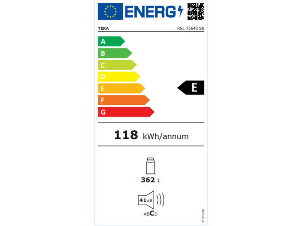 Frigider free-standing Teka RSL 75640 SS, 362 l, Full No Frost, Clasa E, H 1850 mm, inox