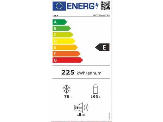 Combina frigorifica incorporabila Teka RBF 73340 FI , Panou electric, 177.5 cm, clasa E
