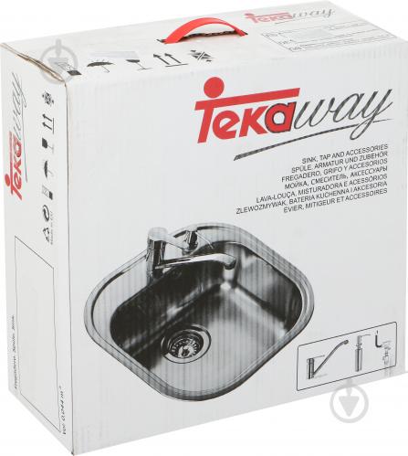 Pachet Teka Tekaway Stylo 1B: chiuveta + baterie + dozator sapun, 465 x 485, inox lucios