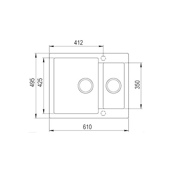 Chiuveta din Tegranite Teka CLIVO 60 S-TQ, 610 mm x 495 mm, SCHWARZMETALLIC