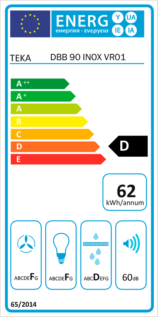 Hota decorativa Teka DBB 90, 90 cm, inox