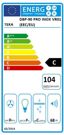 Hota şemineu Teka DBP 90 PRO, motor cu turbină dublă, 90 cm, Inox