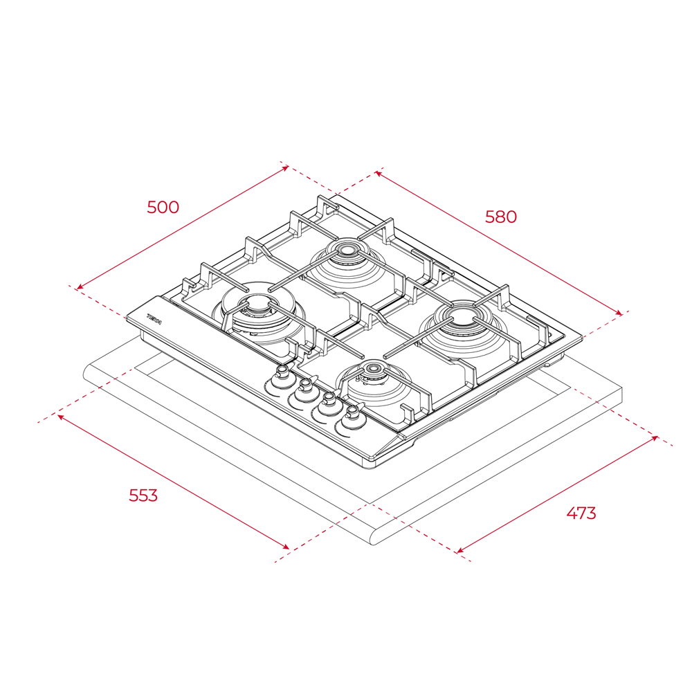 Plita pe gaz Teka GSC 64320 RBC AT, 4 ochiuri, 60 cm, antracit