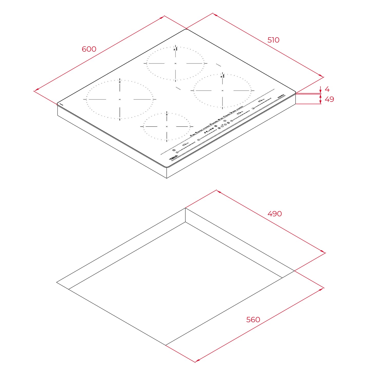 Plita electrica cu inductie Teka IZC 64630 SM, 60 cm, sticla Steam Grey