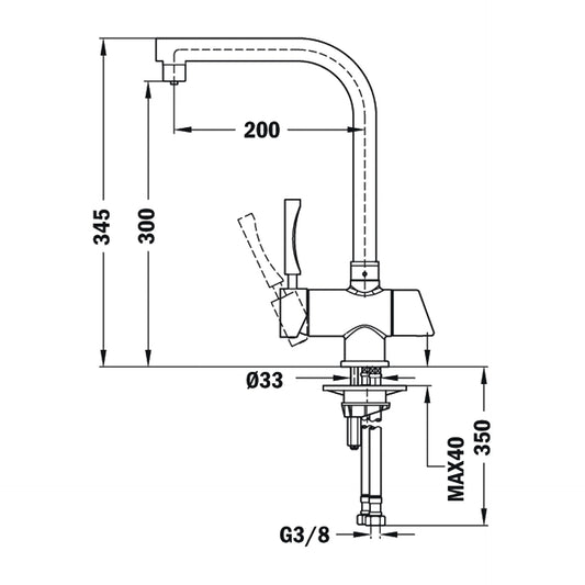 Baterie de bucatarie Teka OS 206, cu ţeavă înaltă, cu functie de filtrare, crom