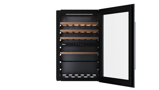 Vitrina frigorifica incorporabila Teka RVI 20046, 44 sticle, clasa G,sticla neagra