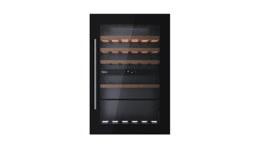 Vitrina frigorifica incorporabila Teka RVI 20046, 44 sticle, clasa G,sticla neagra