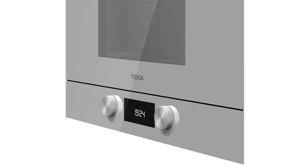 Cuptor încorporabil Microunde Teka ML 8220 BIS L-SM, cu bază ceramică şi capacitate 22l, Balama stanga, Cristal Steam Grey