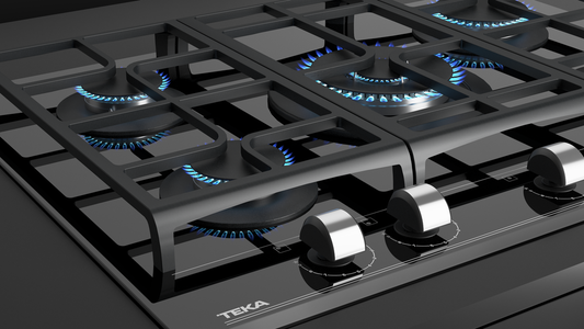 Plita pe gaz Teka GZC 75330,5 zone de gatit, 70 cm, sticla Negra