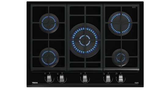 Plita pe gaz Teka GZC 75330,5 zone de gatit, 70 cm, sticla Negra