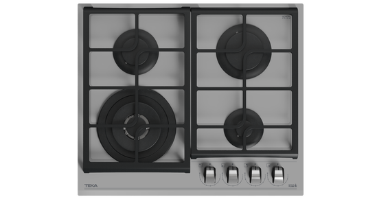 Plita pe gaz Teka GZC 64320 SM,4 zone de gatit, 60 cm, Cristal Steam Grey