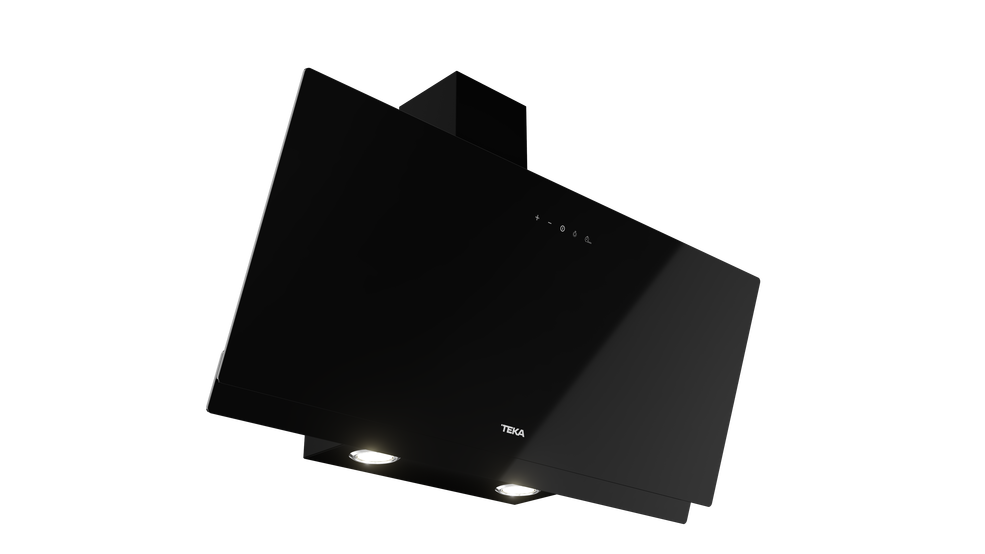 Hota cu design vertical Teka DVN 94030 BK, cu Sistem de extracţie perimetrală, 90 cm, Cristal Negru