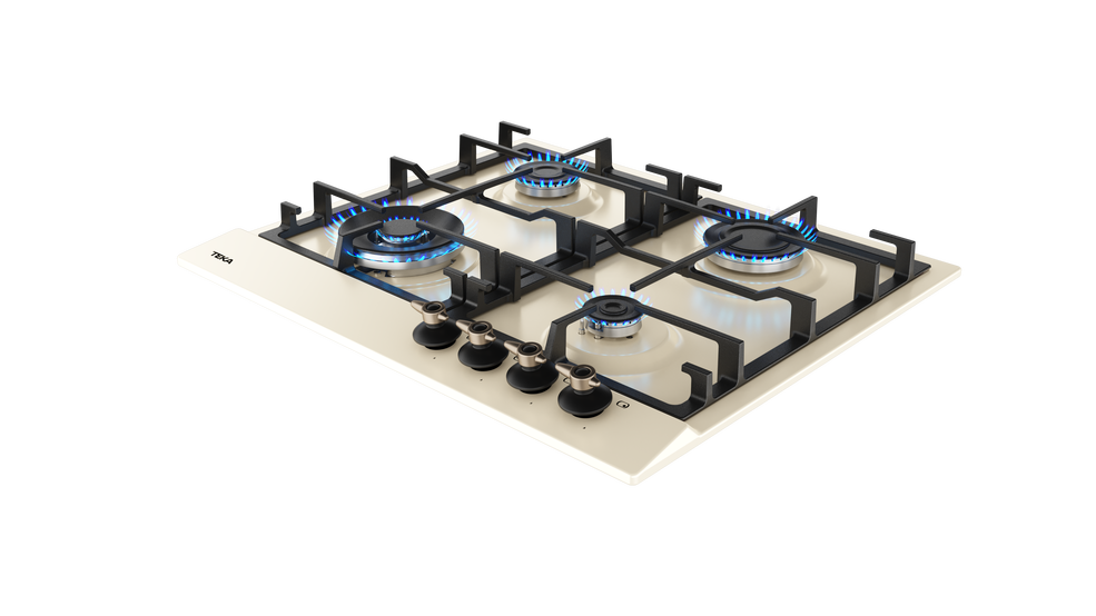 Plita pe gaz Teka GSC 64320 RBC VN, 4 ochiuri, 60 cm, vanilie