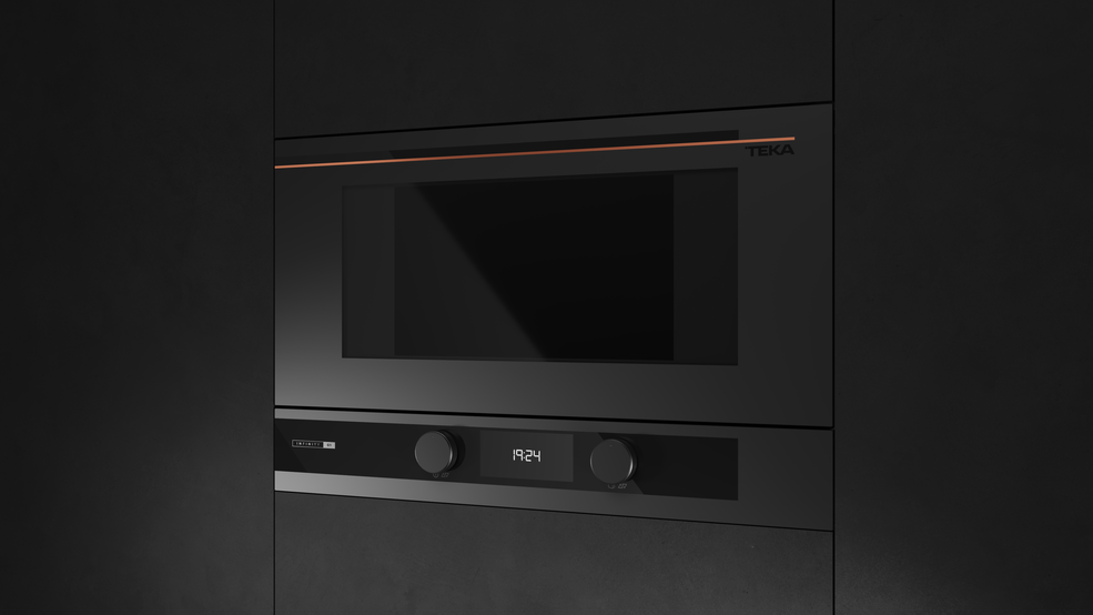 Cuptor incorporabil, Microunde + Grill Teka ML 82-G1 BIS L, 22 l, 3 functii, 850W, 5 niveluri de putere, balama stanga, negru mat