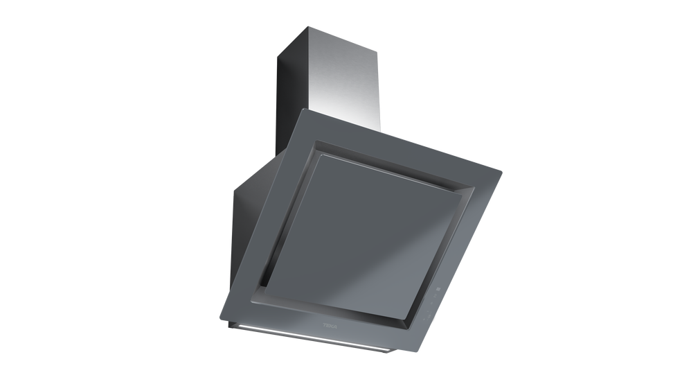 Hota cu design vertical, Teka DLV 68660 ST, sistem de extracţie perimetrală, 60 cm, Cristal Stone Grey