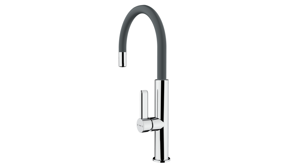 Baterie de bucatarie Teka FOT 995 ST cu ţeavă înaltă, inaltime 420 mm, Stone Gray