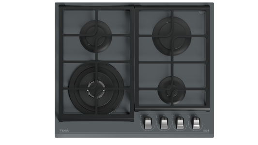 Plita pe gaz Teka GZC 64320 ST,4 zone de gatit, 60 cm, Cristal Stone Grey