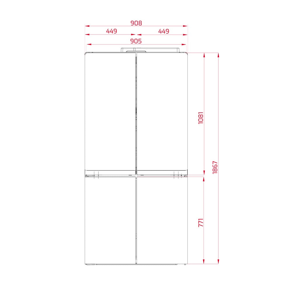 Combina frigorifica side by side free-standing Teka RMF 77920 SS, 4 uși, 445 l, Clasa E, NoFrost, H 193 cm, Inox