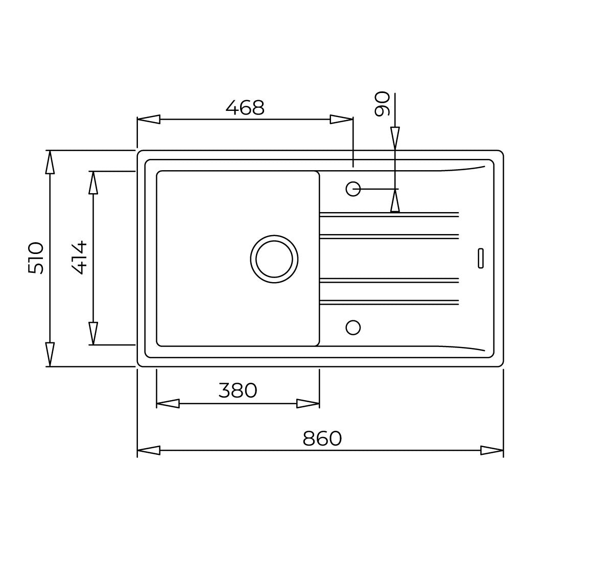 Chiuveta din Tegranite+ Teka STONE 50 B TG, 1 cuva, 860 mm x 510 mm, TOPASBEIGE