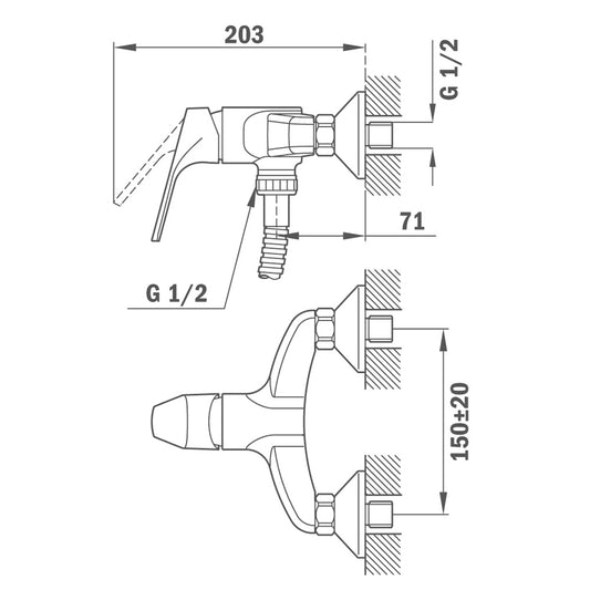 Baterie dus, Teka MT PLUS, crom