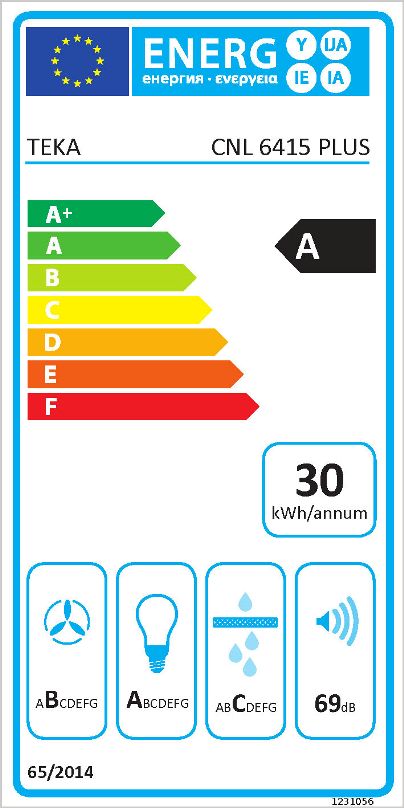 Hotă incorporabila telescopică, Teka CNL 6415 Plus White, 60 cm, Alba