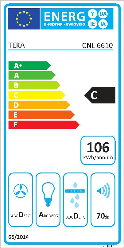 Hotă incorporabila telescopică, Teka CNL 6610, 60 cm, Inox