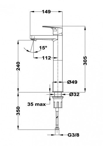 Baterie de baie lavoar, Teka MANACOR, dimensiune L