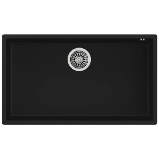 Chiuveta din Tegranite+ Teka SQUARE 72.40 TG Q, 760 x 440 mm, Undermount, negru metalizat