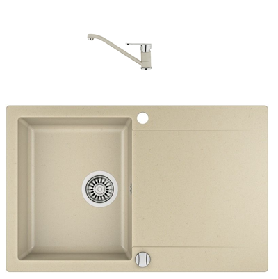 Pachet chiuveta bucatarie Teka CLIVO 45 B-TQ T plus baterie Teka MF 2 T topaz beig