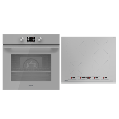 Pachet Cuptor incorporabil Teka HLB 8600 SM, 70 litri, HydroClean PRO plus Plita electrica cu inductie, Teka IZC 64630 SM, 4 arzatoare, 60 cm, Sticla Steam Grey