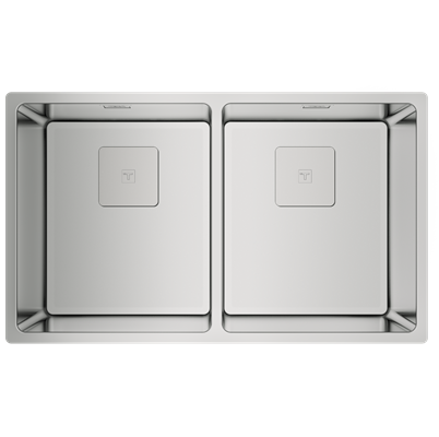 Chiuveta din inox Teka FLEXLINEA RS15 2B 580, 2 cuve, 580 mm x 440 mm, inox lucios, Undermount