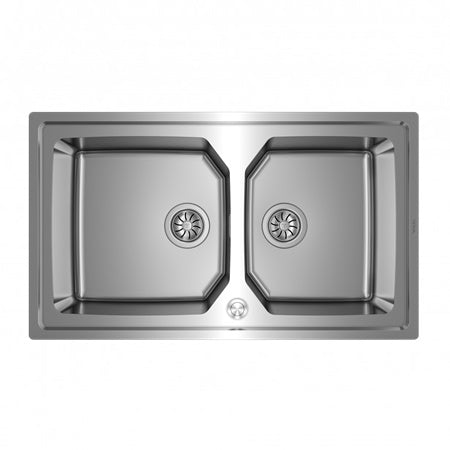 Chiuveta din inox Teka BROOKLYN 90 M-XP 2B INOX, 864 x 504 mm, 2 cuve, montare deasupra sau la nivelul blatului, inox