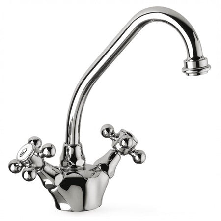 Baterie de bucatarie Teka RETRO, cu teava inalta, Crom