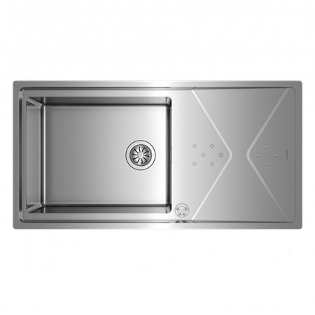 Chiuveta din inox Teka BROOKLYN 60 M-XP 1B 1D PLUS, 984 x 504 mm, 1 cuva cu picurator, montare deasupra sau la nivelul blatului, inox