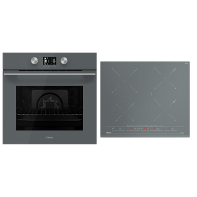 Pachet Cuptor incorporabil Teka HLB 8600 ST, 70 litri, HydroClean PRO plus Plita electrica cu inductie, Teka IZC 64630 ST, 4 arzatoare, 60 cm, Sticla Stone Grey