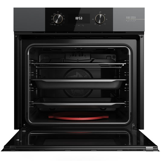 Cuptor electric Teka HLB 84-VGogh, 9 functii, aer cald plus abur, HydroClean® PRO, 60 cm, 70l, A+, Cristal gri închis