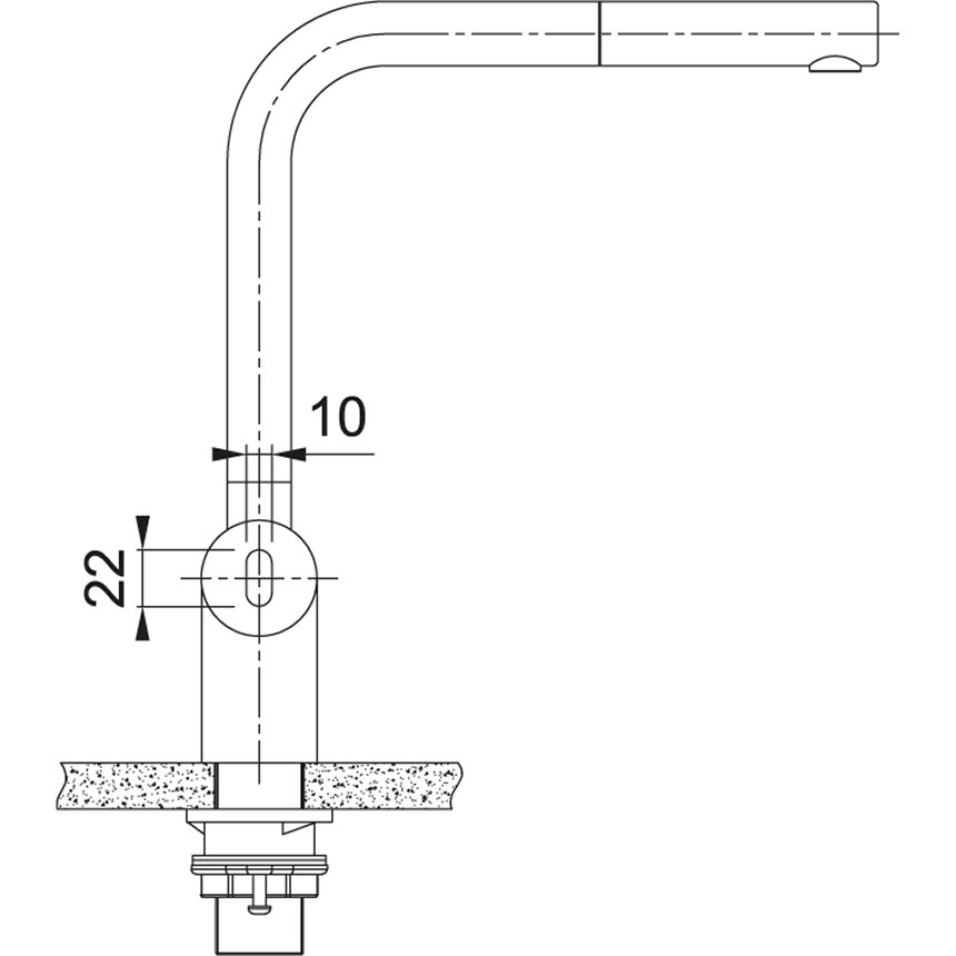 Baterie de bucatarie Franke Atlas Neo S, cu teava inalta, cu senzor si dus extractibil, Inox