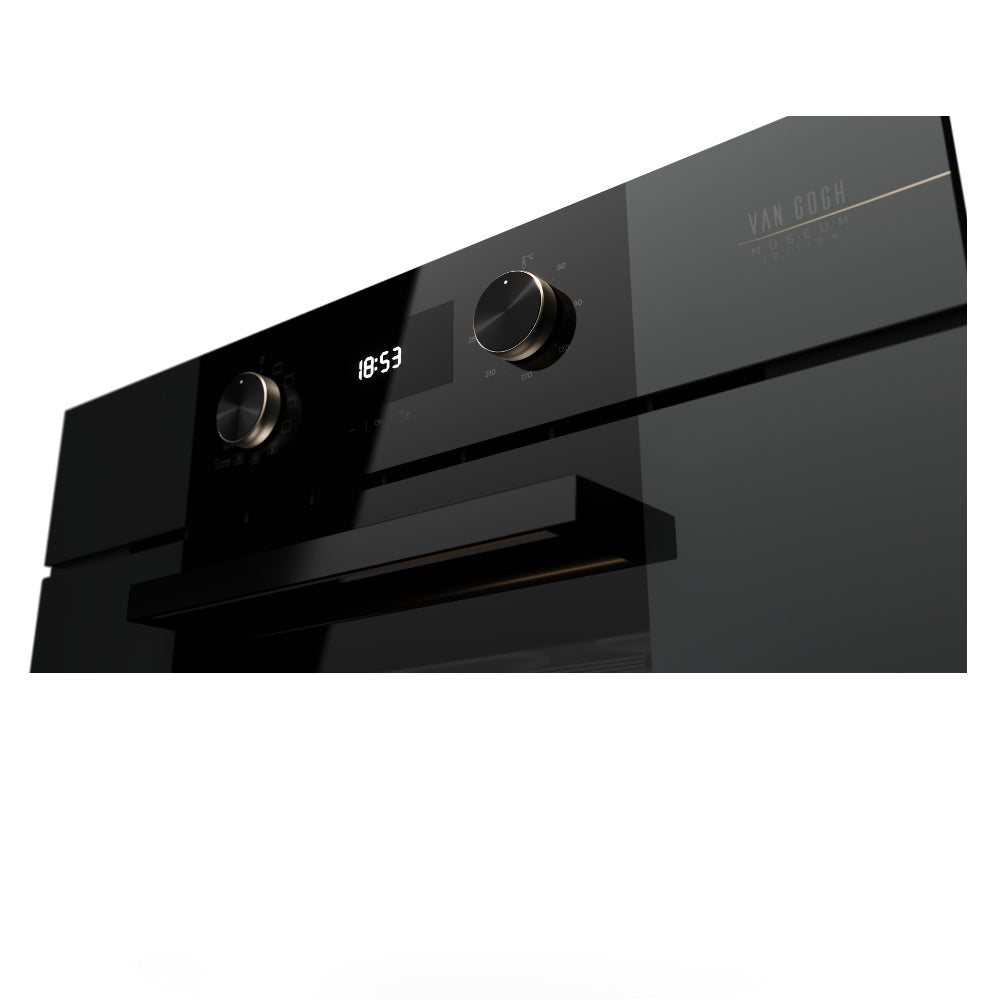 Pachet Cuptor incorporabil Teka HLB 84-VGogh, aer cald plus abur, HydroClean Pro, 70 litri, A+, plus Plita cu inductie Teka IBF 64-VGogh, 4 zone de gatit, 60 cm, Cristal gri închis/negru