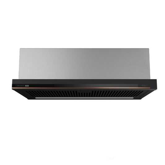 Hota incorporabila telescopica, Teka CNL 6415 Plus G1, 5 trepte de putere plus turbo, Motor EcoPower, 385 m3/h, Clasa A, 60 cm, Negru mat cu detalii metalice cupru