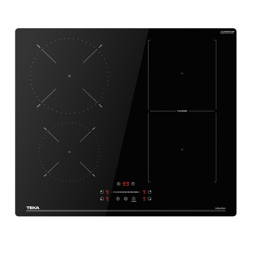 Plita electrica cu inductie Teka IBF 64210 SSM BK, panou de control MonoSlider, 4 zone, 9 nivele de putere 60 cm, Cristal negru