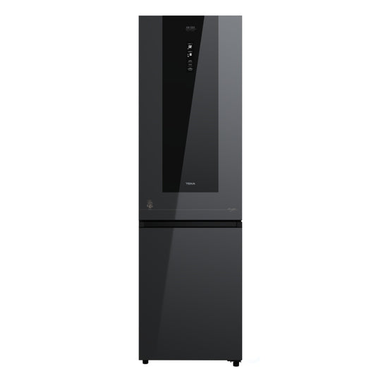 Combina frigorifica free-standing Teka RBF 88670 VG, 378 l, Clasa C, Full No Frost, Motor invertor, H 201 cm, Cristal gri închis/negru cu detalii în culoarea sampaniei