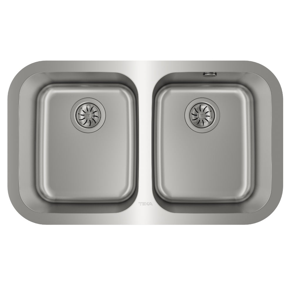 Chiuveta din inox Teka BE 2B 780, 2 cuve, montare sub blat, 779 mm x 464 mm, inox