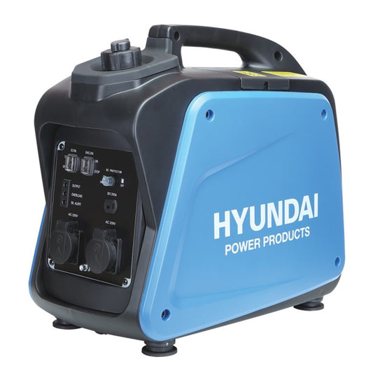 Generator portabil tip inverter Hyundai HY2000XS, benzina, 2 kVA, 2 cp, mod Eco, 2 prize