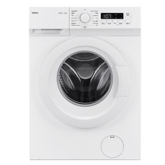 Masina de spalat rufe Teka WMK 40740 WH, 7 kg, 1200 rpm, 15 programe de spalare, 60 cm, Clasa A, Alba