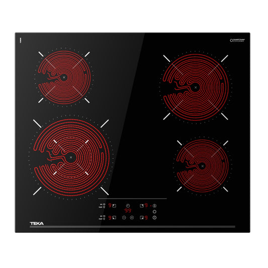 Plita electrica vitroceramica Teka TBC 64320 TTC BK, 60 cm, 9 niveluri de putere, sticla Negra