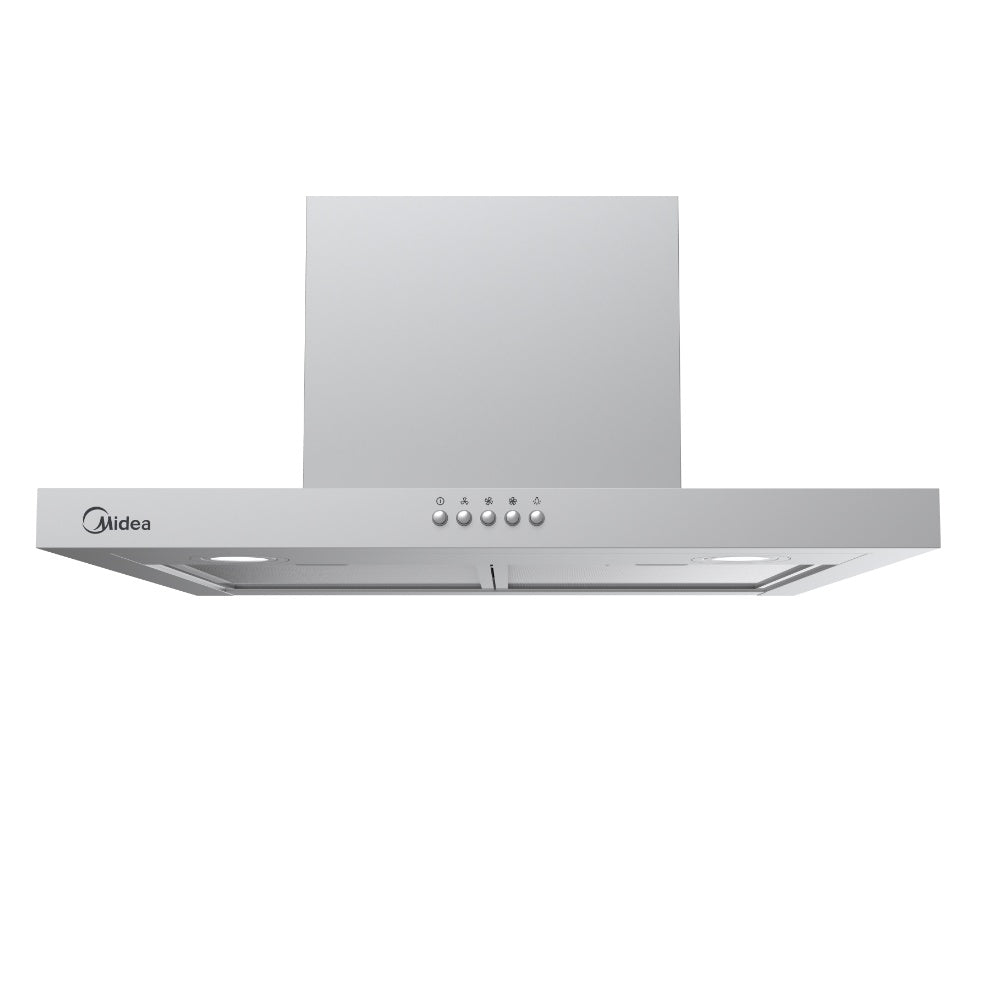 Hota semineu Midea MCT606, 630 m³/h, 60 cm, Clasa C, 3 viteze, Inox