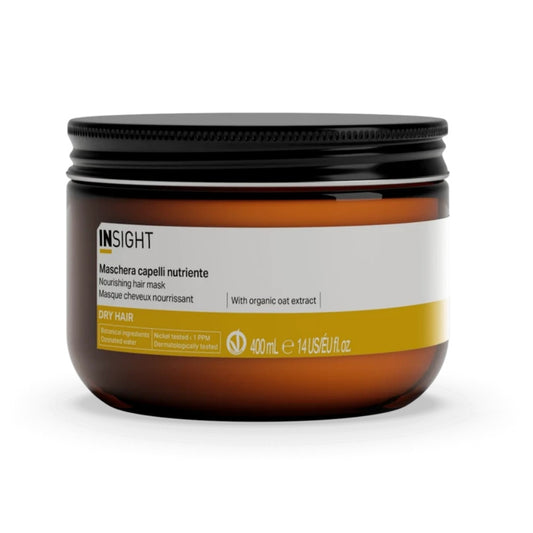 Masca hranitoare pentru par uscat si deshidratat, cu extract de ovaz organic, INSIGHT, IDR212, 400 ml