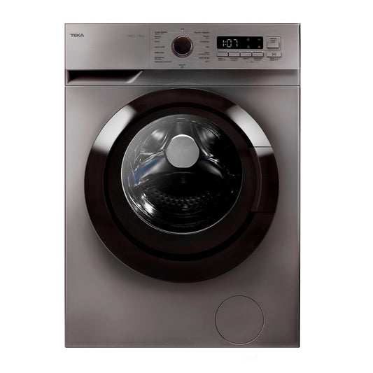 Masina de spalat rufe free-standing Teka WMK 40840 EU SS, 8 kg, 1400 rpm, 15 programe de spalare, motor inverter 60 cm, Clasa A, negru inox